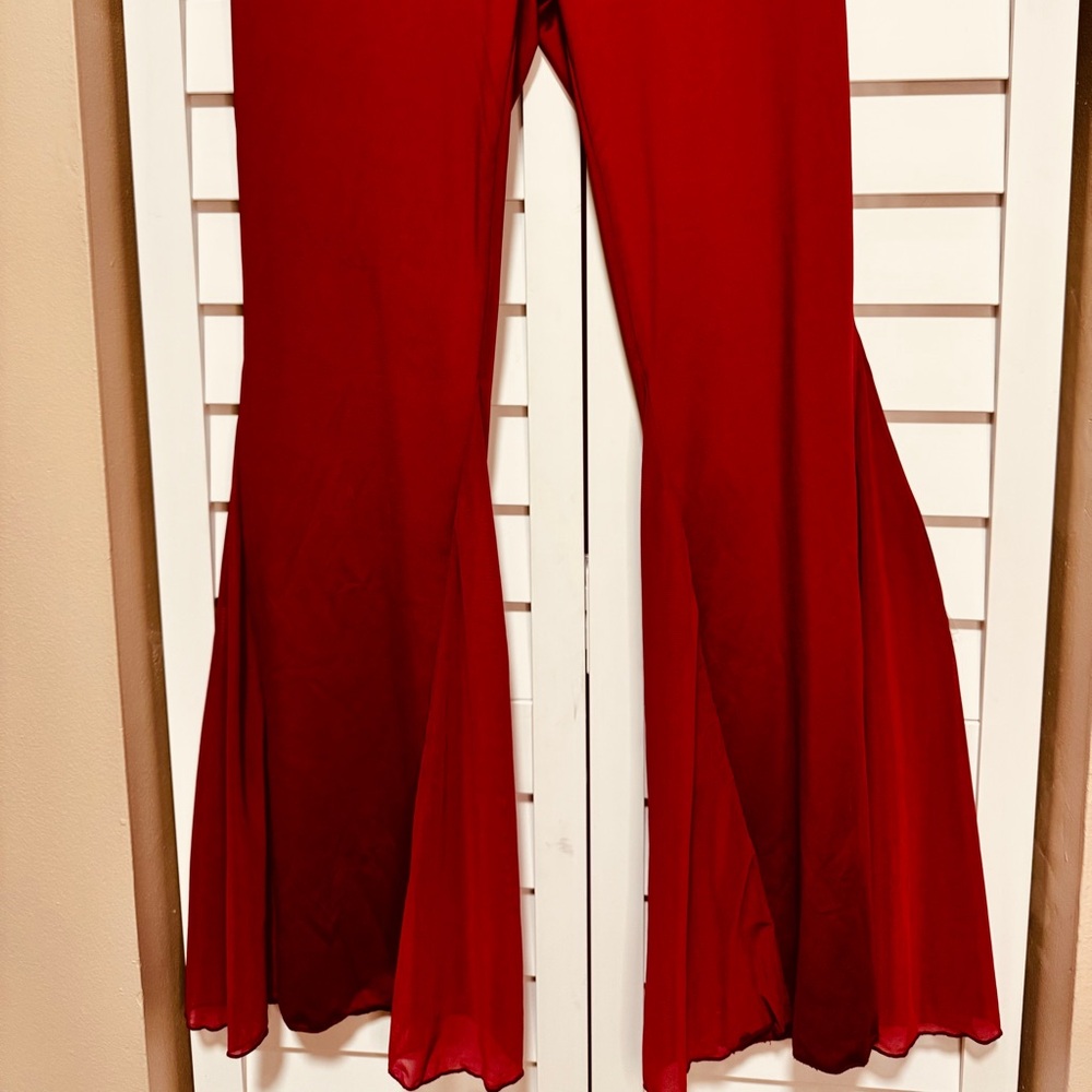 Red Flared Pants - Picture 2 of 2